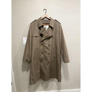 Misty Harbor Mens Trench Coat 44 Regular Tan Khaki Double Breasted Jacket